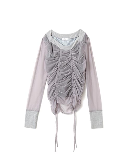 atmos pink See-through Layered LS T-shirt GRAY - グレー