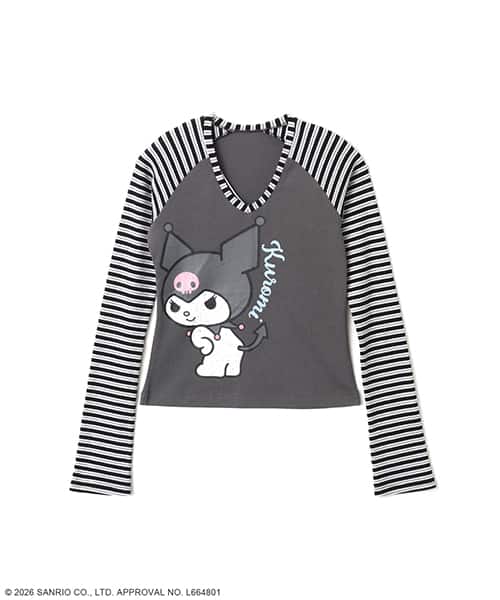 atmos pink x KUROMI Print LS T-shirt BLACK - ブラック