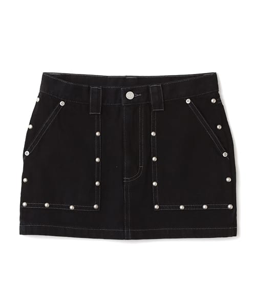 atmos pink Studs Denim Mini Skirt