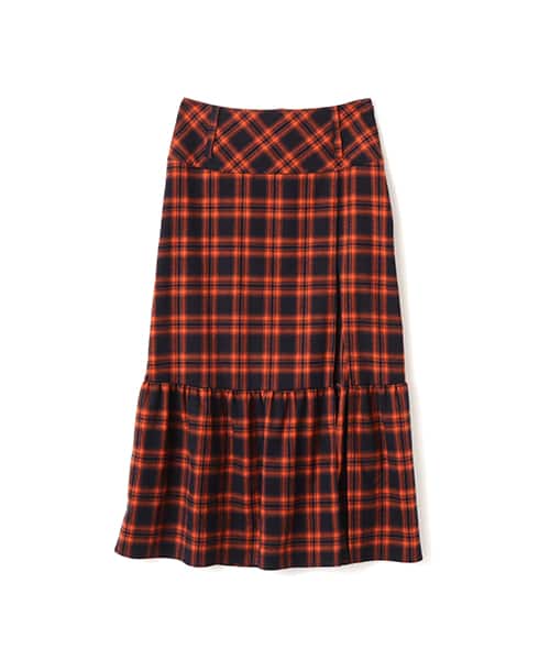 atmos pink Plaid Tiered Skirt ORANGE アトモス ピンク プレイド ティアード スカート オレンジ