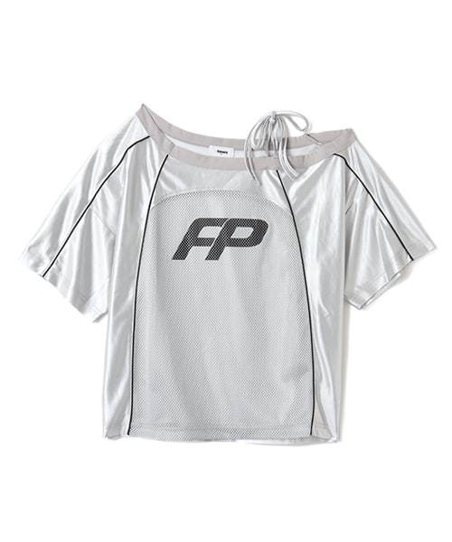 atmos pink Off Shoulder Football T-shirt GRAY - グレー