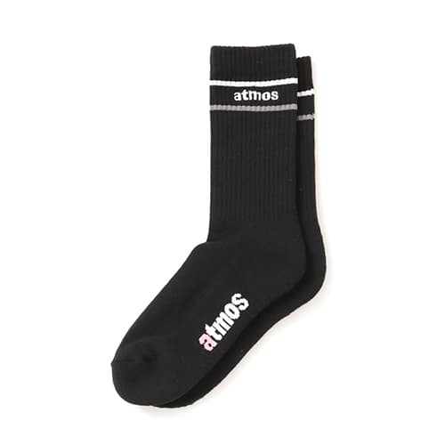 atmos pink Classic Embroidery Logo Line Socks BLACK