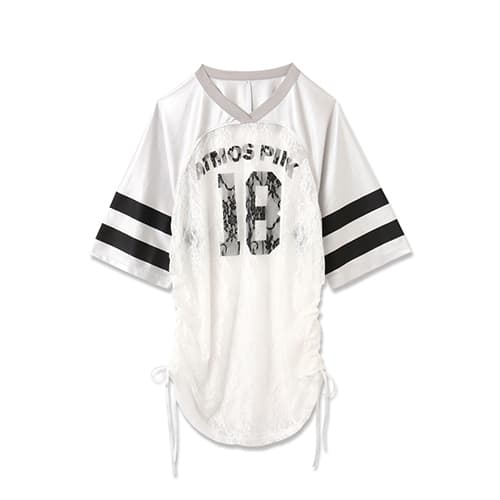 atmos pink Lace Docking T-shirt SILVER（アトモス ピンク