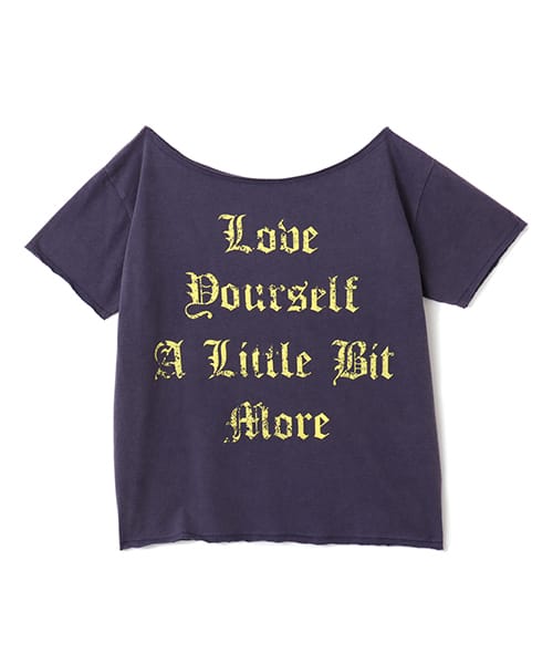 atmos pink Vintage Off-Shoulder T-shirt NAVY