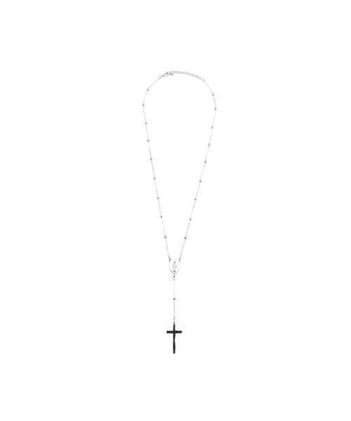 atmos pink Cross Rosario Necklace SILVER