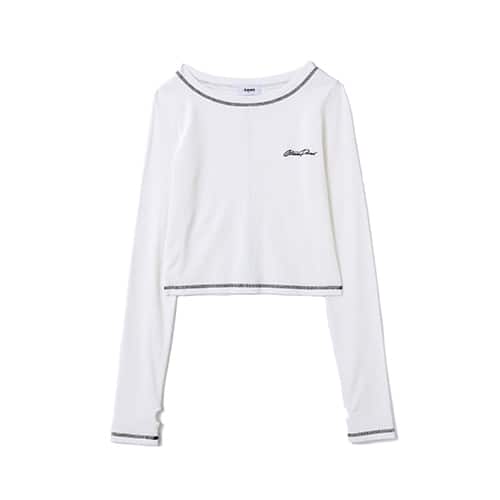 atmos pink Rib Long Sleeve T-shirt WHITE