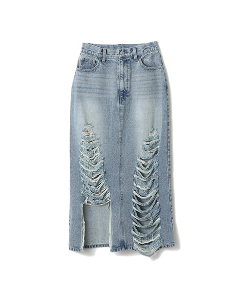 atmos pink Damaged Long Skirt