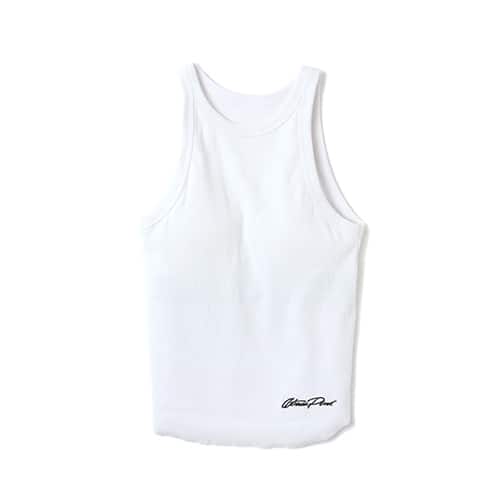 atmos pink Logo Embroidery Tank Top WHITE