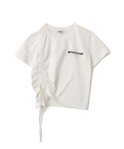 atmos pink Shirring Mini T-shirt WHITE