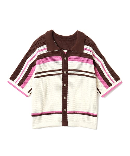 atmos pink Crochet T-shirt WHITE