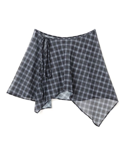 atmos pink Check Ciffon Wrap Skirt BLACK