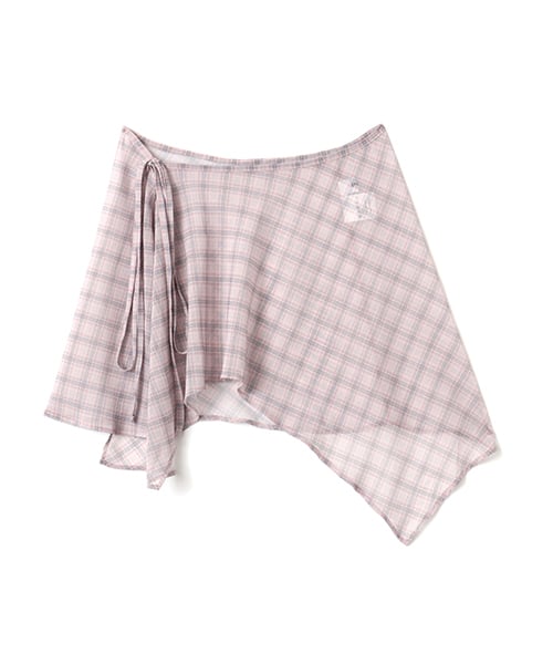 atmos pink Check Ciffon Wrap Skirt PINK