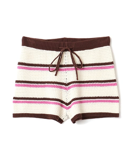 atmos pink Boder Knit Short Pants WHITE