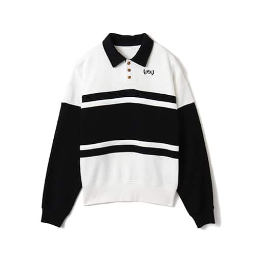 atmos pink Line Polo Sweatshirt WHITE