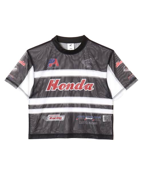 HONDA x atmos pink Racing See-through T-shirt BLACK
