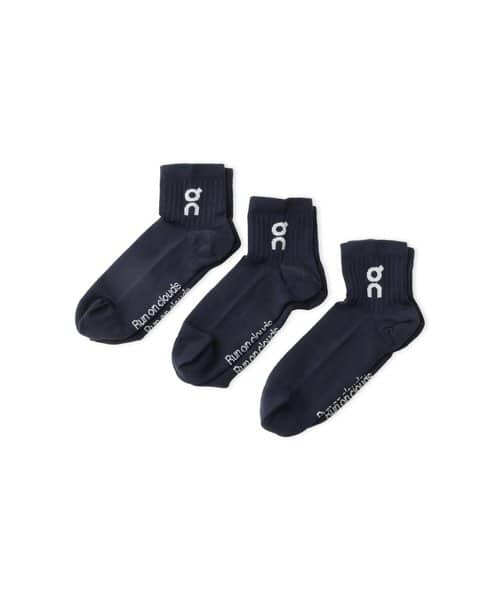 On LOGO SOCK MID 3P 1 U NAVY - ネイビー