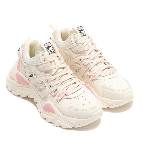 FILA CAGE MID MIXED MEDIA WHITE/PINK 21FW-S