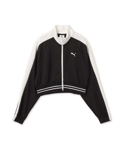 PUMA T7 PIQUE RELAXED CROPPED TRACK JACKET PUMA BLACK - ブラック