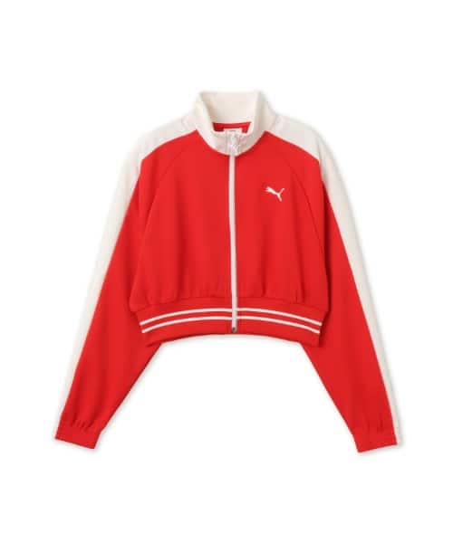 PUMA T7 PIQUE RELAXED CROPPED TRACK JACKET FOR ALL TIME RED - レッド