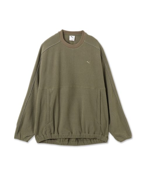 PUMA FLEECE OVERHEAD LODEN GREEN - カーキ