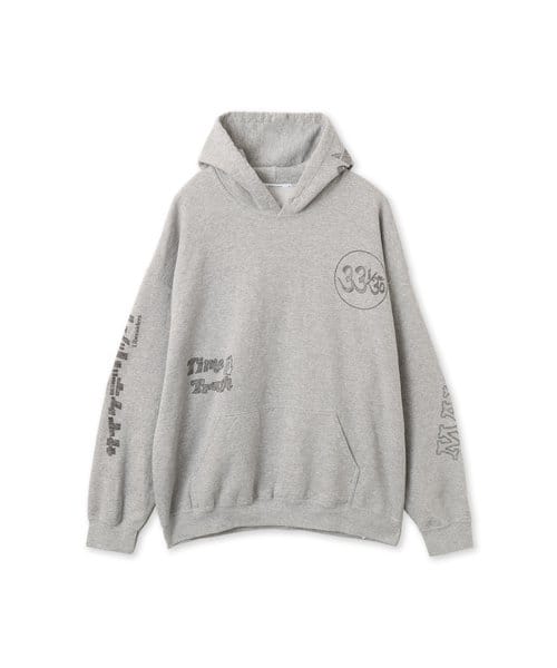LIBERAIDERS HANDWRITING MULTI LOGO HOODIE GRAY - グレー