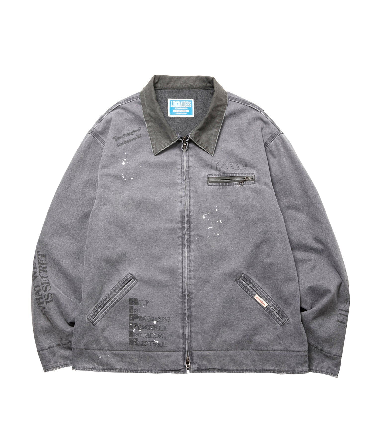 LIBERAIDERS GARMENT DYED WORK JACKET BLACK - ブラック