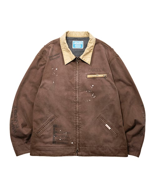 LIBERAIDERS GARMENT DYED WORK JACKET BROWN - ブラウン