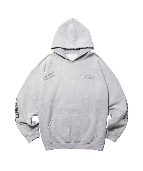 LIBERAIDERS HANDWRITING PRINT HOODIE GRAY - グレー