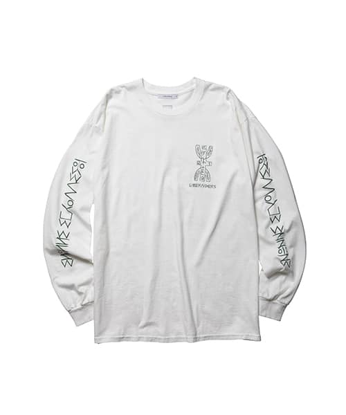 LIBERAIDERS TIFINAGH LOGO L/S TEE WHITE リベレイダース ティファナグ ロゴ ロング スリーブ ティー ホワイト