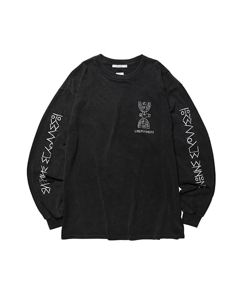 LIBERAIDERS TIFINAGH LOGO L/S TEE BLACK - ブラック