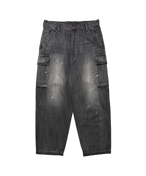 LIBERAIDERS DENIM CARGO PANTS BLACK - ブラック