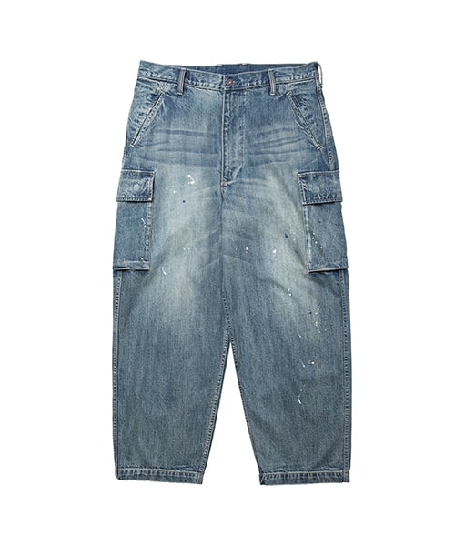 LIBERAIDERS DENIM CARGO PANTS BLUE - ブルー