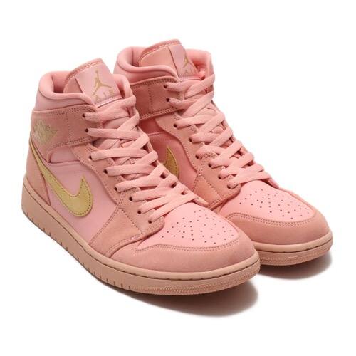 JORDAN BRAND AIR JORDAN 1 MID SE CORAL STARDUST/CLUB GOLD-CORAL STARDUST 19FA-I