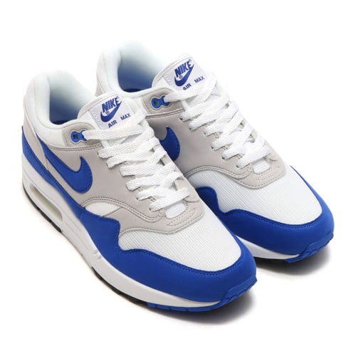 NIKE AIR MAX 1 ANNIVERSARY WHITE/GAME ROYAL-NEUTRAL GREY-BLACK