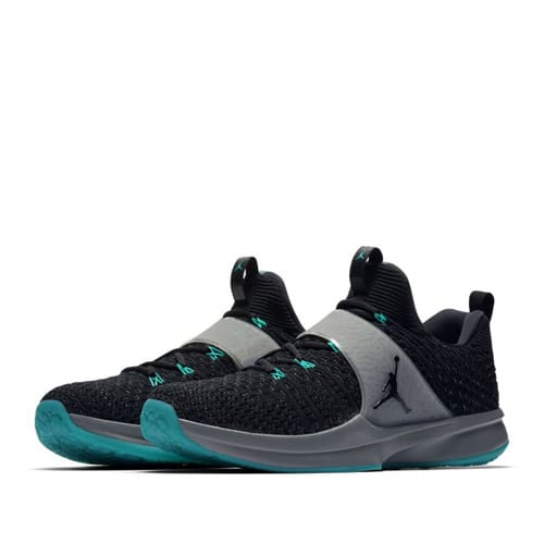 JORDAN BRAND JORDAN TRAINER 2 FLYKNITBLACK/BLACK-COOL GREY-HYPER JADE