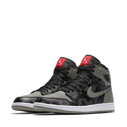 JORDAN BRAND AIR JORDAN 1 RETRO HIGH PREM  BLACK/BLACK-DARK STUCCO-WHITE