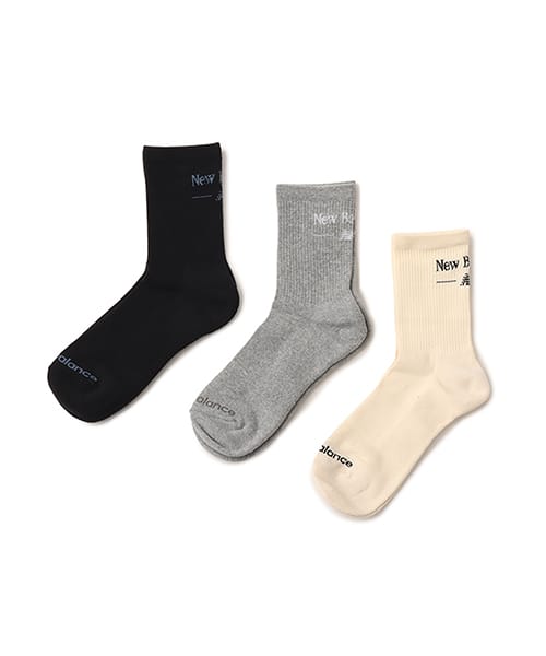 New Balance NB Script Logo Quarter Crew 3 Pack アソートカラー1 - マルチ