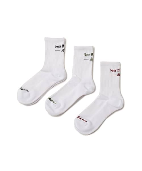 New Balance NB Script Logo Quarter Crew 3 Pack ホワイト