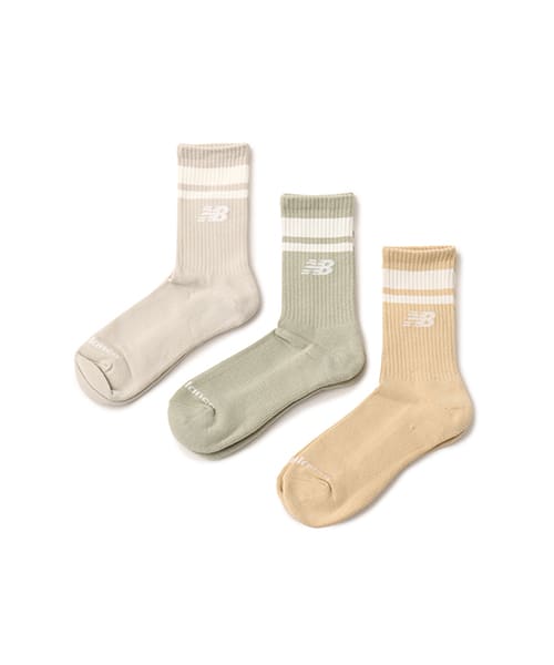New Balance Everyday Stripe Mid Carf Socks 3 Pack アソートカラー2 - マルチ