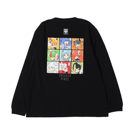 atmos × Acky Bright "SNEAKER PINKS" L/S TEE BLACK 21FA-I