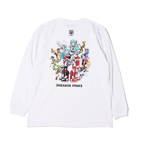 atmos × Acky Bright "SNEAKER PINKS" L/S TEE WHITE 21FA-I
