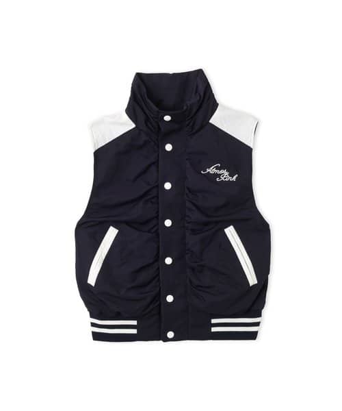 atmos pink Varsity Vest NAVY - ネイビー