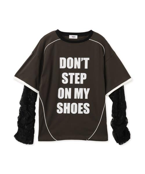 atmos pink Layered Lace Sleeve T-Shirt BLACK