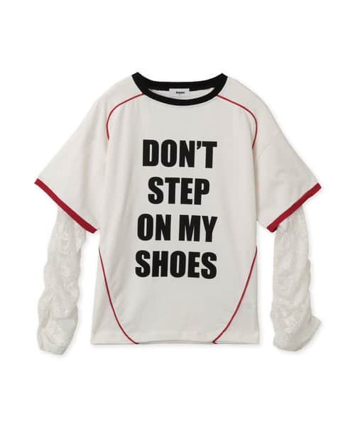 atmos pink Layered Lace Sleeve T-Shirt WHITE - ホワイト