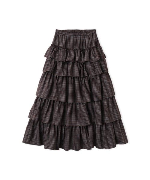 atmos pink Plaid Tiered Skirt BROWN - ブラウン