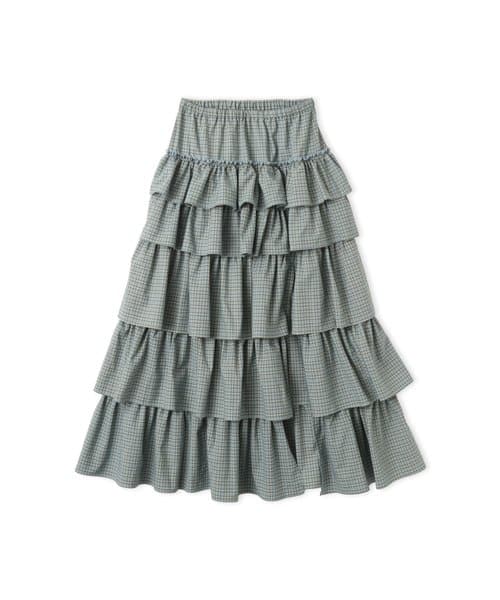 atmos pink Plaid Tiered Skirt MINT - ミント