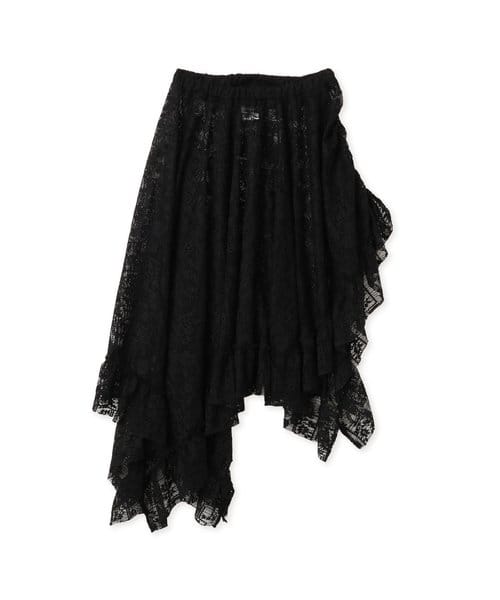 atmos pink Lace Asymmetry Skirt BLACK - ブラック