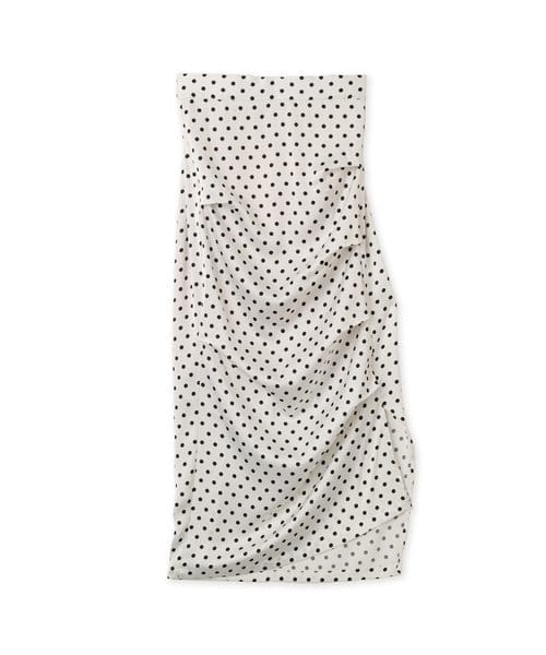atmos pink Asymmetry Dot Skirt WHITE