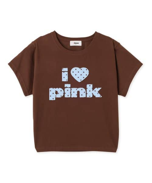 atmos pink I Love pink Dot T-shirt BROWN
