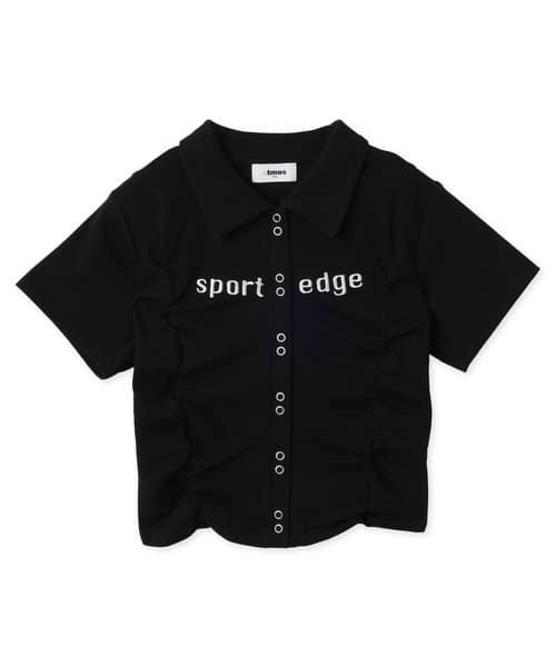 atmos pink Front Gather Tops BLACK - ブラック